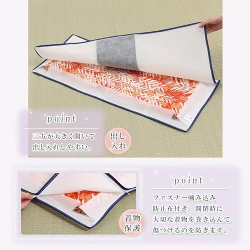 ASTRO 171-49 Kimono Storage Bag, White x Gray, Activated Carbon Deodorizing, 3-Way Opening, 4-Piece Set, Transparent Window, Non-Woven Fabric, Zipper Type - Image 6