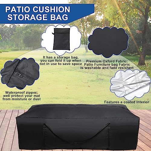 Silkfly 2 Pcs Patio Cushion Storage Bags Waterproof, 68" L x 30" W x 20" H - Image 3