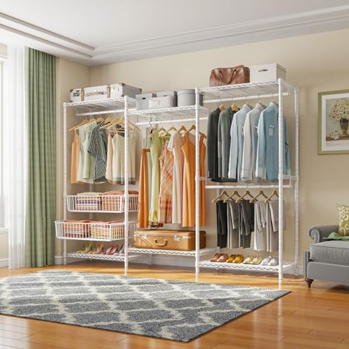 VIPEK V10 Heavy Duty Clothes Rack Wire Garment Rack Cloaet System, White - Image 2