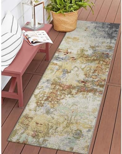 Liora Manne Marina Indoor/Outdoor Power Loomed Synthetic Blend Low Profile Area Rug - Contemporary Graphic Casual Colorful (Abstract Multi) (1'11" x 7'6") - Image 5