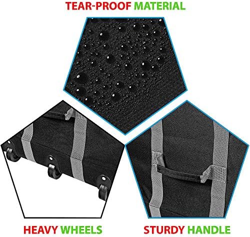 ProPik Rolling Christmas Tree Storage Bag, Fits Up to 9 Foot Tall Disassembled Trees, 25" X 25" X 60", Extra Large Heavy Duty Xmas Container with Wheels, Handles and Straps (Black) - Image 3