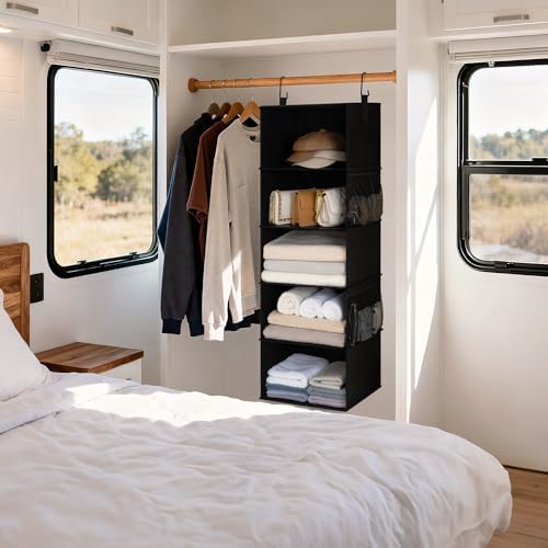 StorageWorks Hanging Closet Organizer for Small Closets, 5 Shelf - Image 7