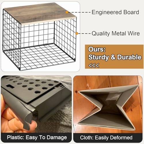 Widened & Heightened Closet Organizers And Storage Shelves With Top Board, Set of 3 Stackable Closet Shelf Organizer Storage Bin Basket For Clothes Sweaters,Space-saving, Sturdy,Wider Higher Size - Image 7