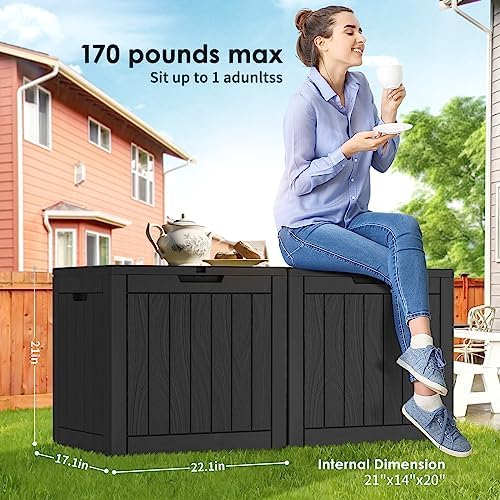 Vixzen 30 Gallon Deck Boxes Outdoor Waterproof, Lockable Storage Box with Lid for Patio Cushions, Garden Tools, Pool Supplies (Black, 30 Gallon) - Image 6