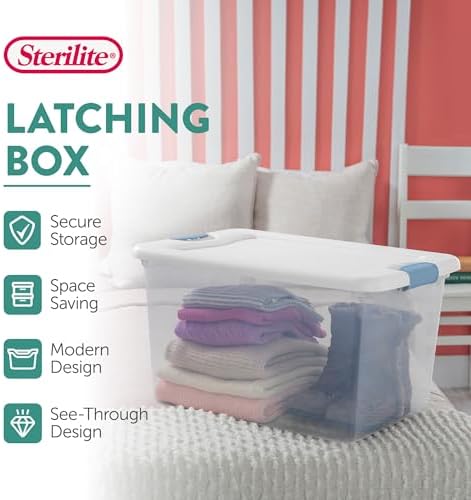 Sterilite Latching Box with Lids for Home and Office, 64 Quart, 4-Pack - Image 3