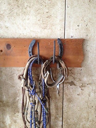 Rustic Horseshoe Towel Hooks for Bathrooms, Key Holder for Wall, Coat Rack Wall Mount - Half Hook Hanger - 2 Hooks - The Heritage Forge - Image 4