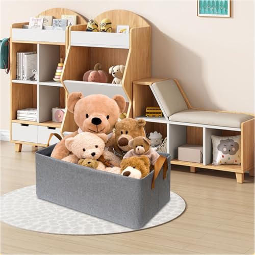SNWDN 6 Pack Closet Cloth Storage Bins with Handles（Grey 16.5''L x 11.8''W x 9.8''H） - Image 6