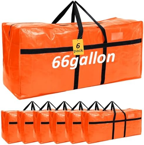 6 Pcs 66 Gallon Extra Large Moving Bags Heavy Duty Storage Bag by Clysee
