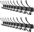 Coat Rack Wall Mount with 10 Tri Hooks – 32 Inch Stainless Steel Coat Hook Rack, Heavy Duty Wall Mounted Organizer for Coats, Hats, Towels, Robes, Bags, Scarves, Entryway, Bathroom - Black 2 Pack by SAYONEYES