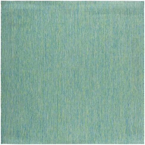 SAFAVIEH Washable Rug Outdoor Courtyard Collection - 5'3" Square, Green & Blue, Non-Shedding & Easy Cleaning, Ideal for Patio, Backyard, Mudroom (CY8521-55722) - Image 3