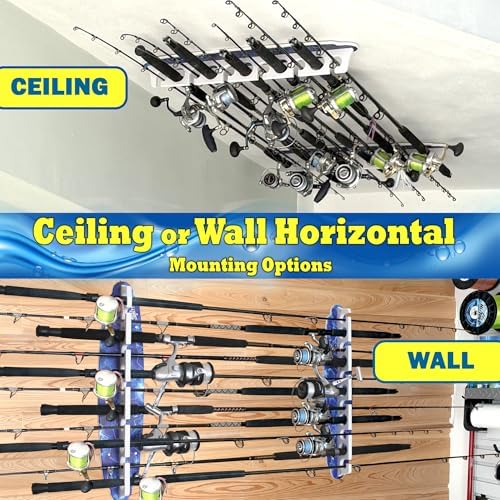 Rush Creek Creations Reel Salty Waterproof Offshore/Inshore Fishing Rod Holder for 11 Saltwater Poles + Gear & Accessories Perfect for Garage & Wall Storage - Image 2