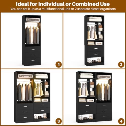 Besiost Closet Systems with 5 Drawers & 3CCT Sensor Light - Image 6