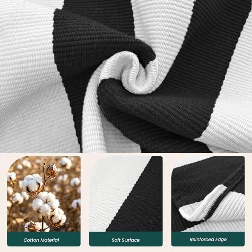 KOZYFLY Black and White Outdoor Rug 4x6 Ft Washable - Image 5