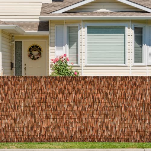 Brown 2 Pack 3.3FT X16.4FT Reed Fencing Bamboo Privacy Screen by SHYDZYYC
