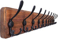 SKOLOO Rustic Coat Rack Wall Mount, 10 Hooks, 38.6'' Long, Solid Wood,Brown by SKOLOO