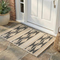 Fab Habitat Striped Non Slip Doormat - Durable, Thin - Recycled Plastic - Entryway, Front Door, Porch, Patio - Cairo - Natural & Black (24" x 36" Non-Slip) by FabHabitat