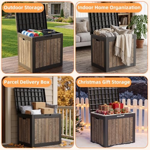 Vixzen 35 Gallon Deck Boxes Outdoor Waterproof, Lockable Resin Storage Box with lid for Furniture Cushions, Weatherproof Containers Outside Storage Boxes for Garden Patio Pool Tools(Black Cherry) - Image 7
