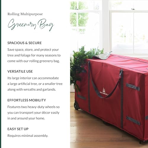 Balsam Hill Rolling Multi-Purpose Greenery Bag - Premium Christmas Tree Storage with Heavy-Duty Wheels and Compression System for Trees and Holiday Garland Protection - Image 2