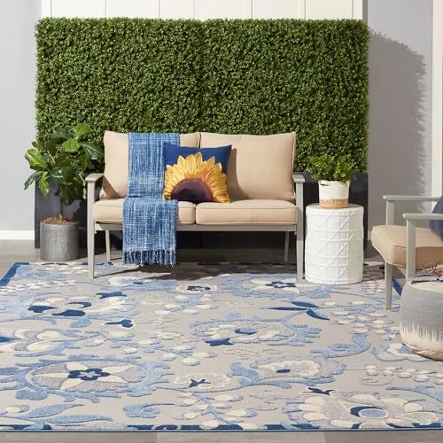 Nourison Home Aloha Blue Grey 12' x 15' Area Rug - Easy Clean, Non Shedding, Bed Room, Living Room, Dining Room, Kitchen (12' x 15') - Image 3