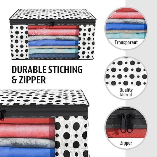Kuber Industries Garment Cover|Cloth Protector|Cloth Storage Bag|Travel Luggage Bag|Pack Of 8|Cream & White - Image 4