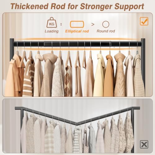 EAGMAK Heavy Duty Clothes Rack Load 268 LBS, 31.5 inch Hanging Rod, Black - Image 4