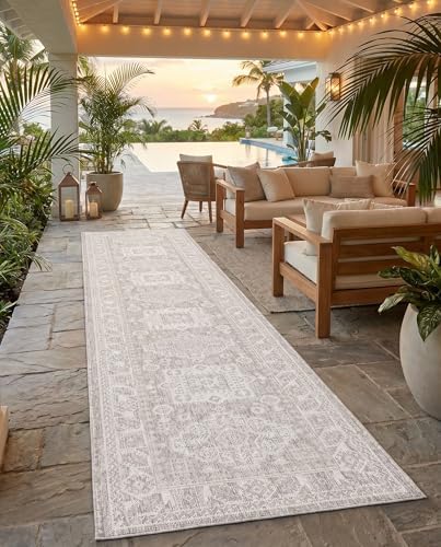 Rugs.com - Outdoor Aztec Rug – 12 Ft Runner Light Gray Indoor/Outdoor Rug – Weather Resistant Flatweave for Patios, Decks, and Porches - Image 6
