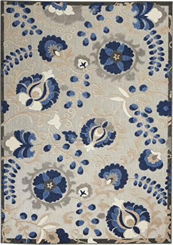 Nourison Home Aloha Natural Blue 5'3" x 7'5" Area Rug - Easy Clean, Non Shedding, Bed Room, Living Room, Dining Room, Kitchen (5' x 8') - Image 3