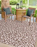 Unique Loom Outdoor Safari Collection Area Rug - Leopard (13' Square, Brown/ Light Brown) by UniqueLoom