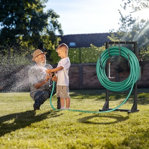 Winpull Garden Hose Holder, Metal Freestanding Hose Stand with 4 Spikes, Holds up to 150FT Hose, Sturdy Hose Reel Alternative, Heavy Duty Hose Storage for Outside Yard Lawn - Image 7