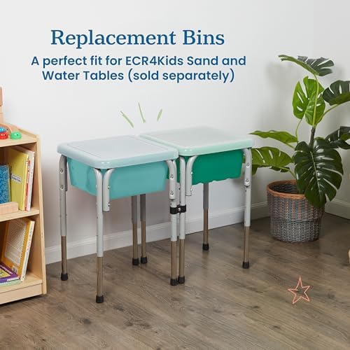 ECR4Kids Stackable Square Bins with Non-Snap Lids, Multipurpose Organization, Emerald, 2-Pack - Image 5
