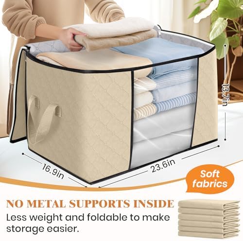 Fab totes 90L Clothes Storage, Foldable Thick Fabric Blanket Storage Bags - Image 2