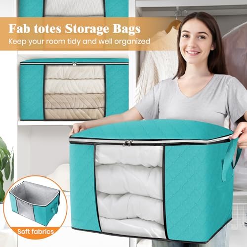 Fab totes 90L Clothes Storage, Foldable Thick Fabric Blanket Storage Bags - Image 5