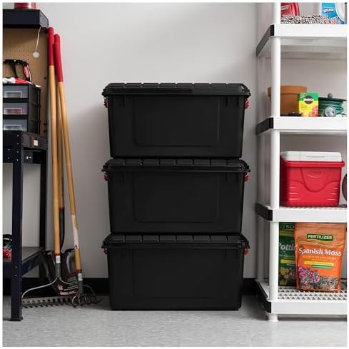 IRIS USA 21 Gal WeatherTight Storage Bins with Latching Lid, 4 Pack - Image 6