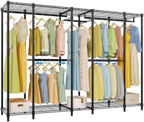 VIPEK V50 Basic Expandable Clothes Rack, Heavy Duty Closet System, Black by VIPEK