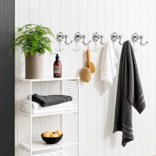 khtumeware 4 Pack 2-1/2 inch Polished Nickel Vintage Towel Hooks - Image 4