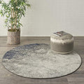 Nourison Home Passion Charcoal/Ivory 5'3'' x Round Area-Rug, Modern, Abstract, Easy-Cleaning, Non Shedding, Bed Room, Living Room, Dining Room, Kitchen, (5' Round) by NourisonHome