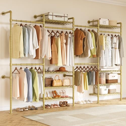 ONBRILL L4 Wall Mounted Heavy Duty Corner Industrial Pipe Clothing Rack - Image 2