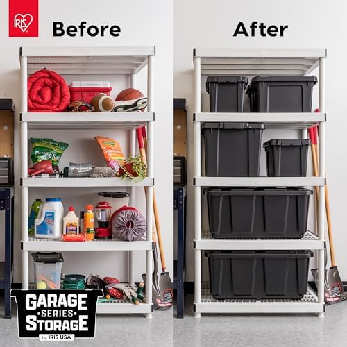 IRIS USA 6-Pack 5 Gal Heavy Duty Lockable Storage Totes with lids, Black - Image 3