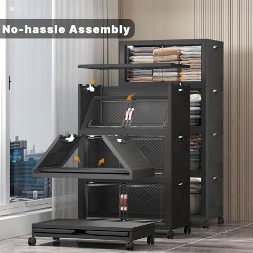 UAMFURI Stackable Storage Bins, 480QT Collapsible Drawers with 1 Lid - Image 4