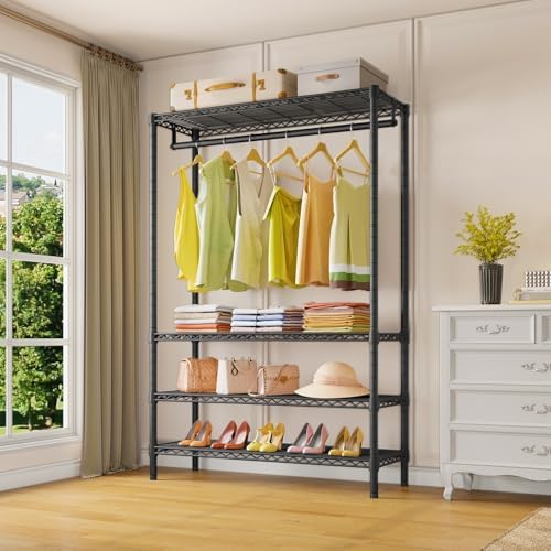 VIPEK V1 Plus 4-Tier Clothes Rack with Shelves, Adjustable, Black - Image 2