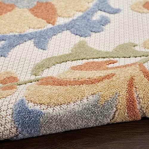 Nourison Home Aloha Ivory Blue 2'8" x 4' Area Rug - Easy Clean, Non Shedding, Bed Room, Living Room, Dining Room, Kitchen (3' x 4') - Image 7