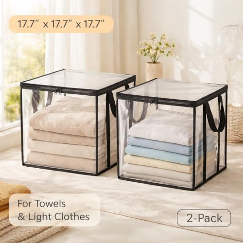 2-Pack Clear Storage Bag 17.7", Medium PVC Soft Organizer - Image 2