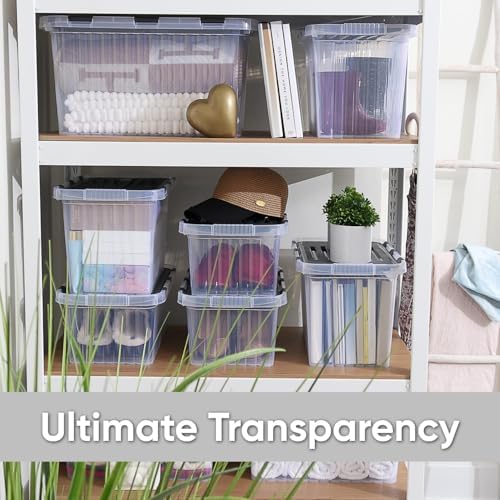 Superio Clear Storage Bin with attached Lid, 27.5 Quart Storage Box with Hinged lid - Image 7