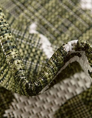 Unique Loom Outdoor Coastal Collection Area Rug - Ahoy (3' 3" x 5' 3" Rectangle, Green/Ivory) - Image 6