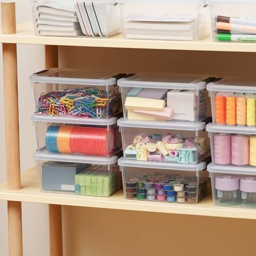 Citylife 20Packs 1.3Qt Small Storage Bins with Lids,Stackable Clear - Image 3