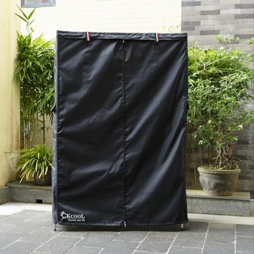 okcool Waterproof Shelf Cover,600D Heavy Duty Wire Shelving Unit Cover,Shelf Display Rack Protector Cover with Zipper,One Side See Through Panel.(Black,Fits 48" Wx18 Dx72 H Shelves) - Image 7