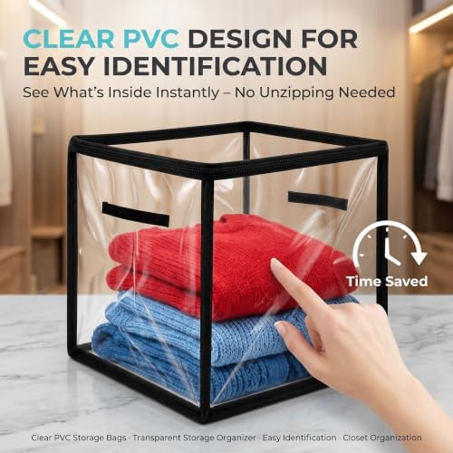 Transparent Storage Bags for Clothes, Extra Large PVC Storage Organizer with Zipper, Waterproof Clear Blanket Comforter Storage Bag for Bedding, Moving, Closet, Dorm, 30"L x 22"W x 25"H - Image 3