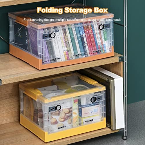 Ergocar Foldable Storage Boxes, Large Plastic Storage Boxes with Lid, Stackable Organiser, Wardrobe Storage Organiser, Grocery Storage, for Bedroom, Wardrobe, Office, Garage - Image 2