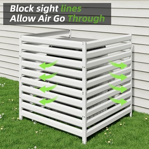 42” H x 38” W Air Conditioner Fence 1 Panels, Metal Privacy Fence Panels, Pool Equipment Enclosure, Trash Can Screens Fence Kit for Outside, Backyard, Patio, Garden(White) - Image 4