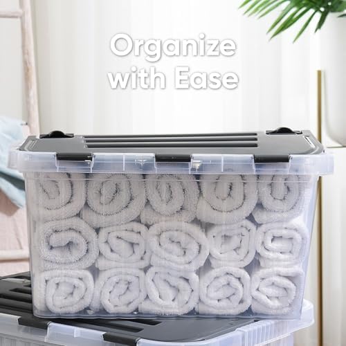 Superio Storage Bins with Lids, Clear Plastic Containers for Organizing, Stackable Totes, BPA Free, Odor Free, Organizer Boxes for Home, and Dorm, 35 Quart (4 Pack, 20.25"x14"x10.5") - Image 5